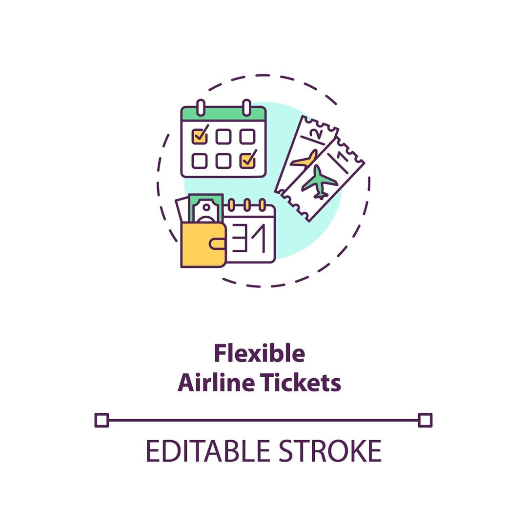 Business travel during coronavirus pandemic concept icons bundle