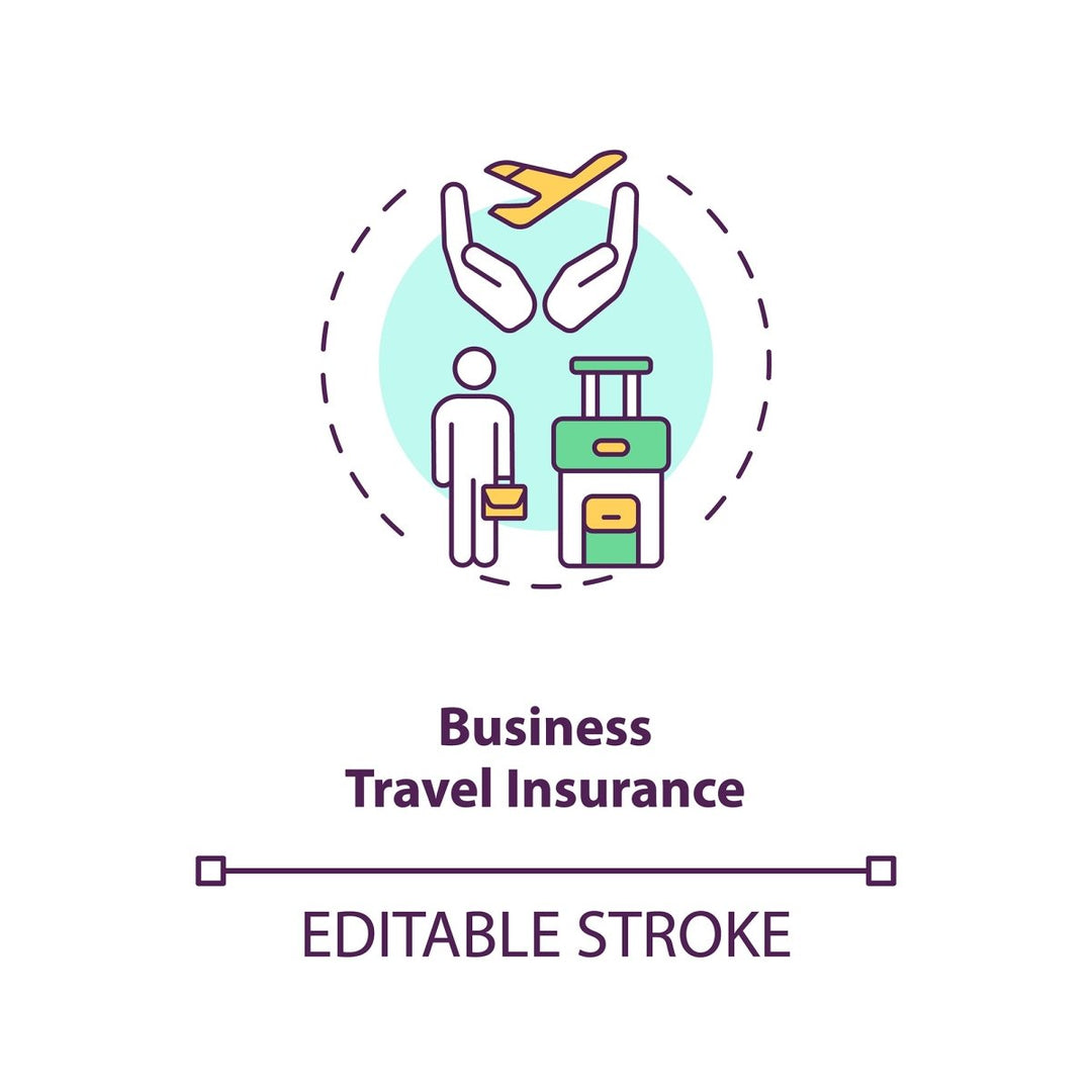 Business travel during coronavirus pandemic concept icons bundle