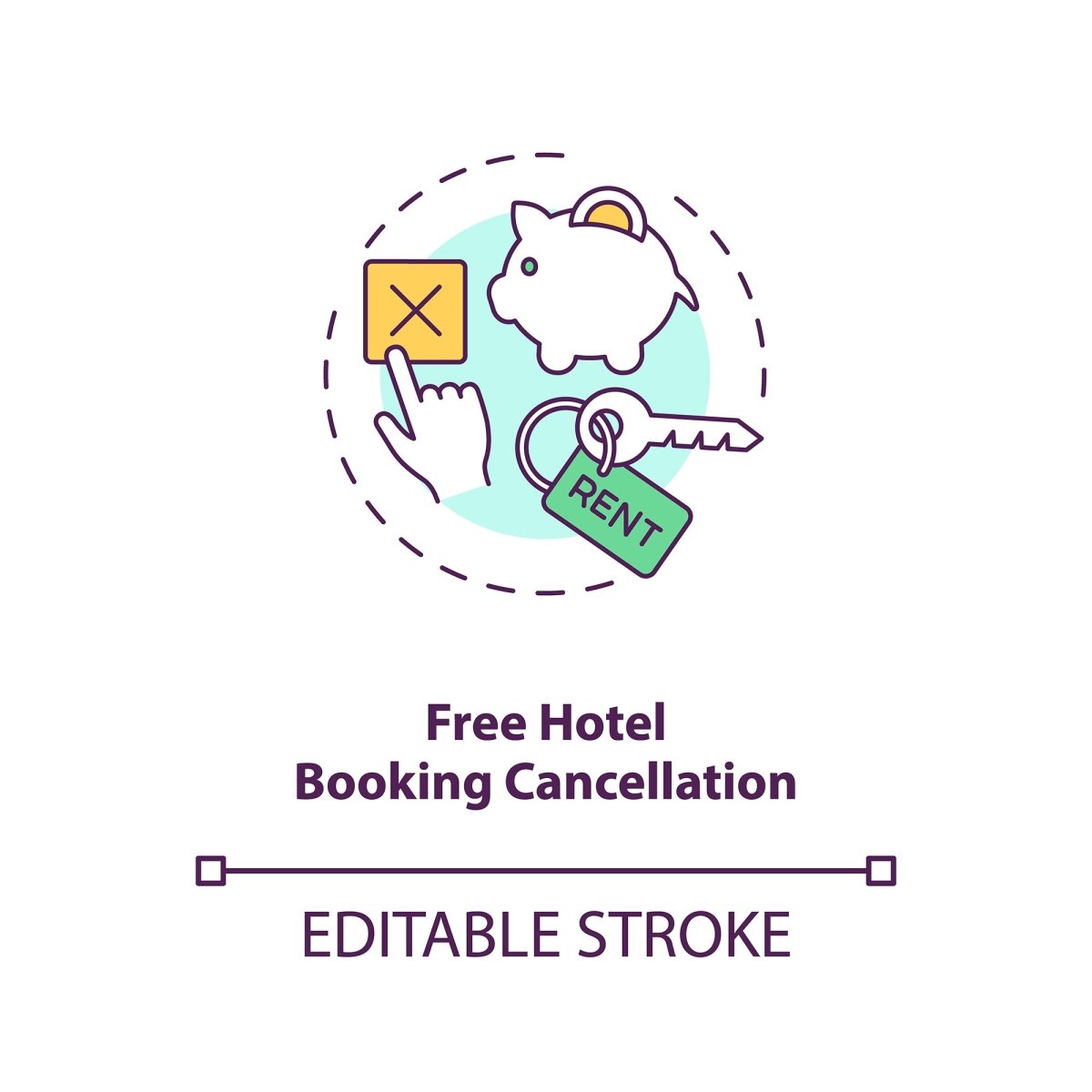 Business travel during coronavirus pandemic concept icons bundle