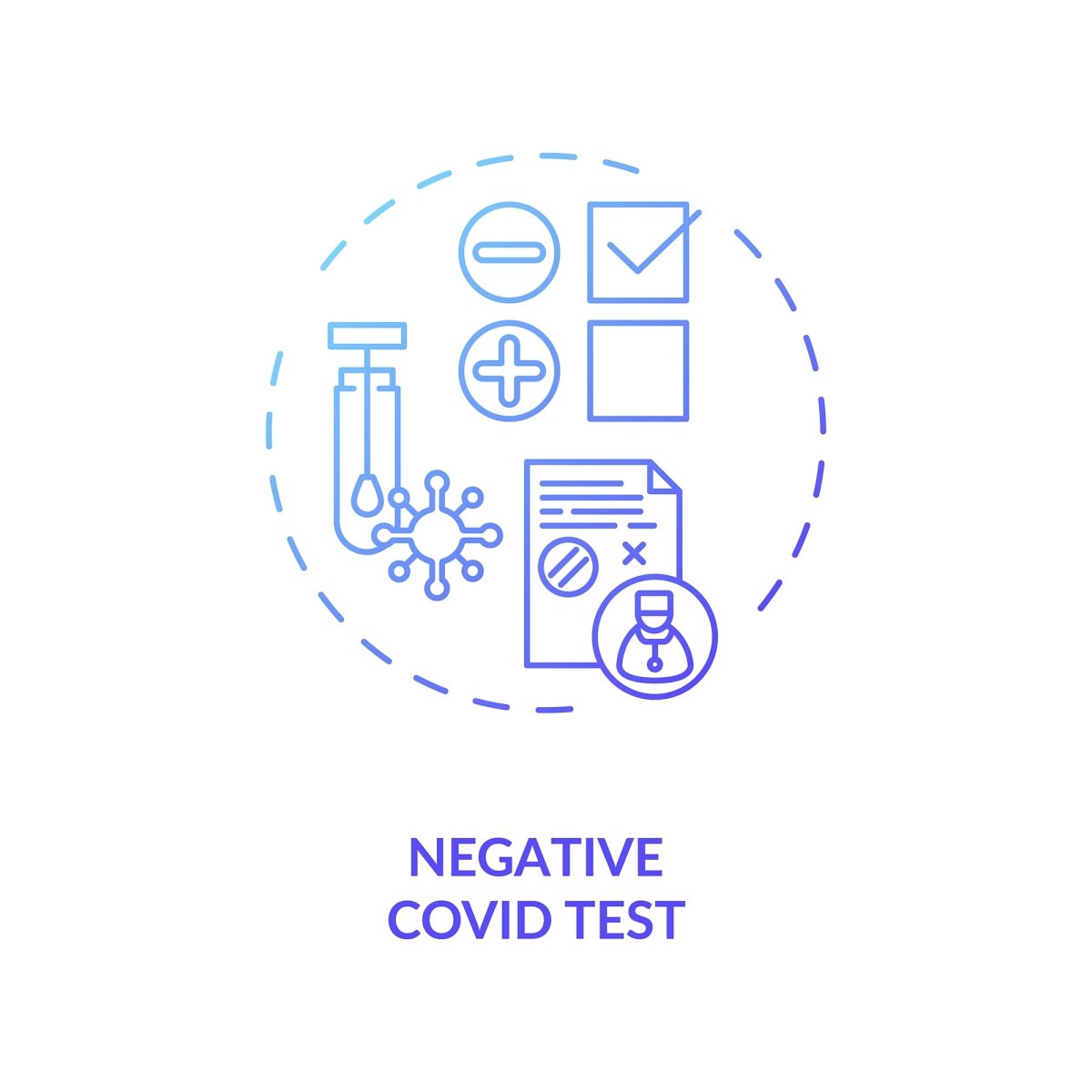 Business travel during coronavirus pandemic concept icons bundle