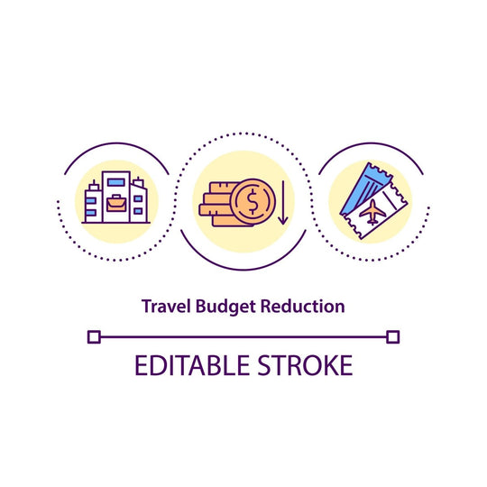 Business travel during coronavirus pandemic concept icons set