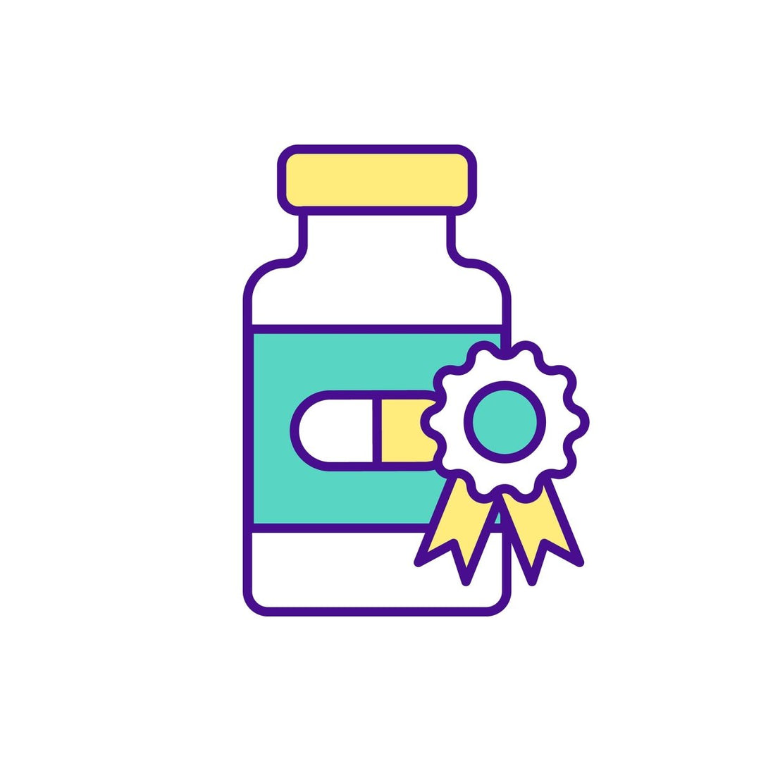 Buying medicine online RGB color icons set