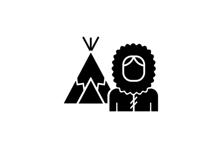 Canadian symbols black glyph icons set on white space