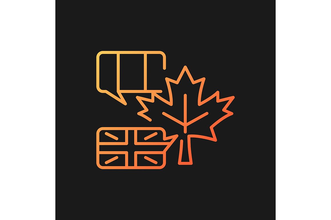 Canadian symbols gradient icons set for dark and light mode