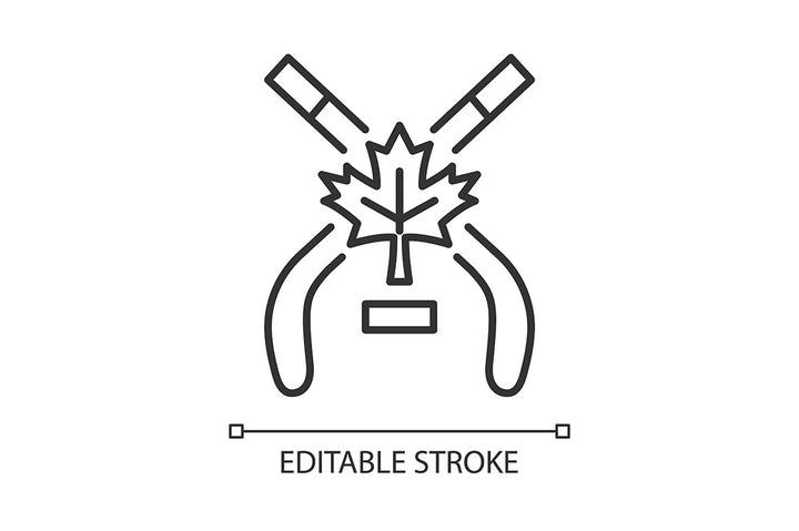 Canadian symbols linear icons set for dark and light modes set