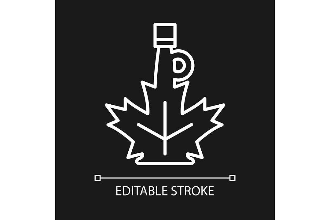 Canadian symbols linear icons set for dark and light modes set