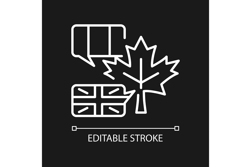 Canadian symbols linear icons set for dark and light modes set