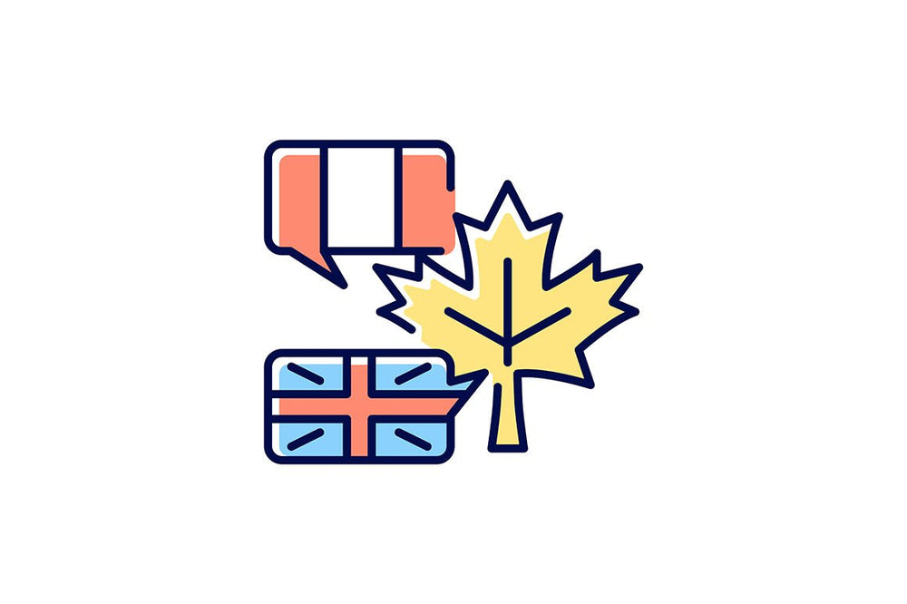 Canadian symbols RGB color icons set
