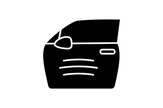 Car accident types black glyph icons set
