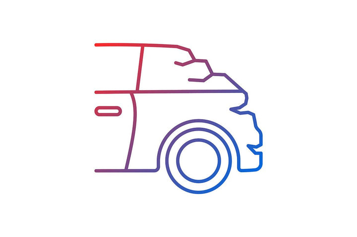 Car accident types gradient icons set for dark and light mode