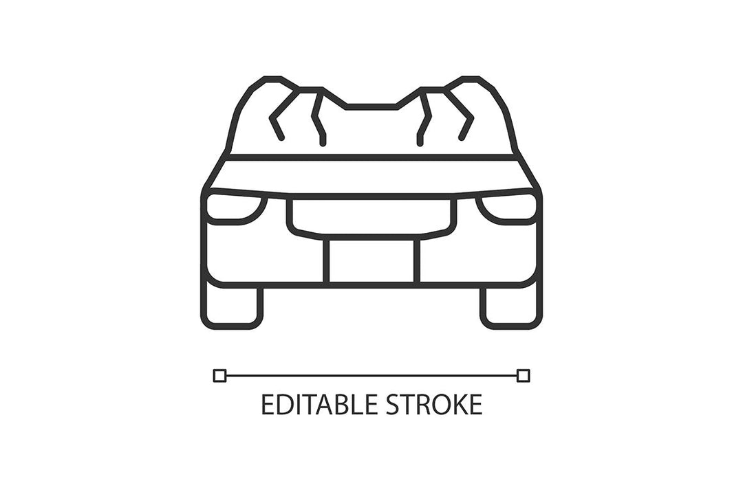 Car accident types linear icons set for dark and light mode