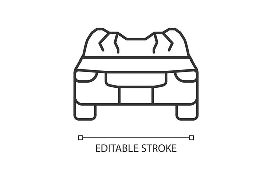 Car accident types linear icons set for dark and light mode