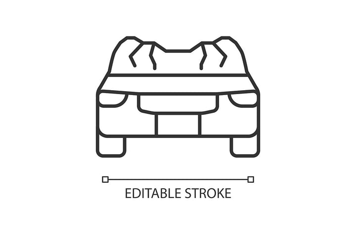 Car accident types linear icons set for dark and light mode