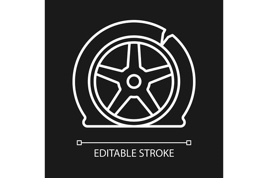 Car accident types linear icons set for dark and light mode
