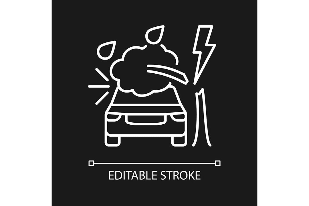 Car accident types linear icons set for dark and light mode