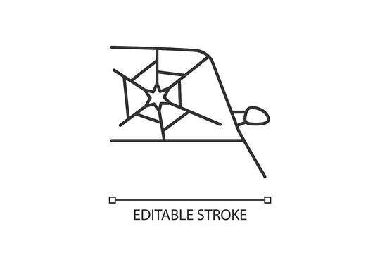 Car accident types linear icons set for dark and light mode