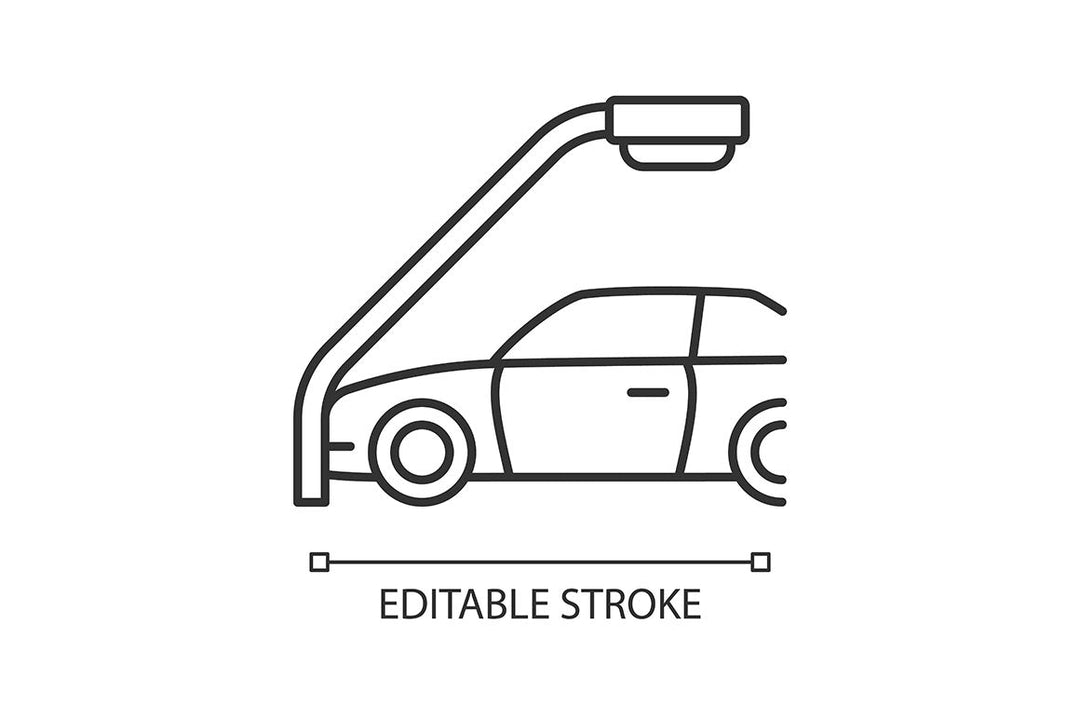 Car accident types linear icons set for dark and light mode