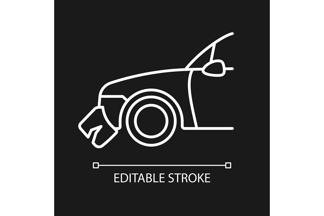 Car accident types linear icons set for dark and light mode