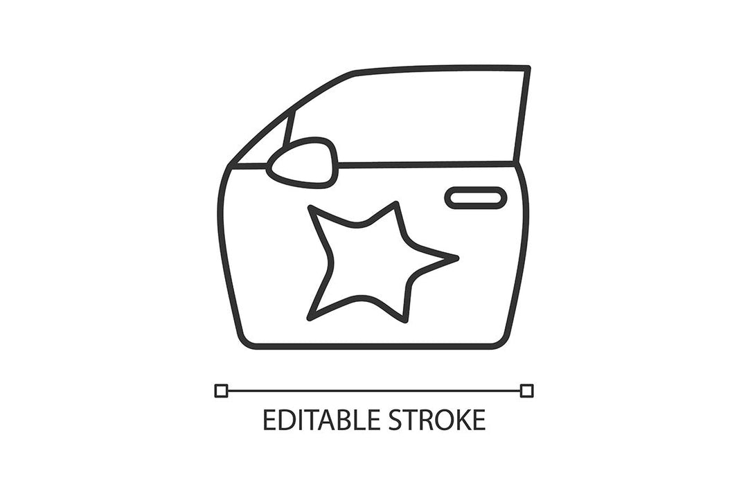 Car accident types linear icons set for dark and light mode