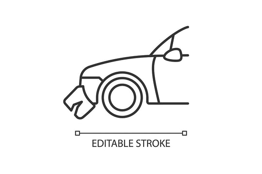 Car accident types linear icons set for dark and light mode