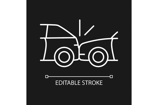 Car accident types linear icons set for dark and light mode
