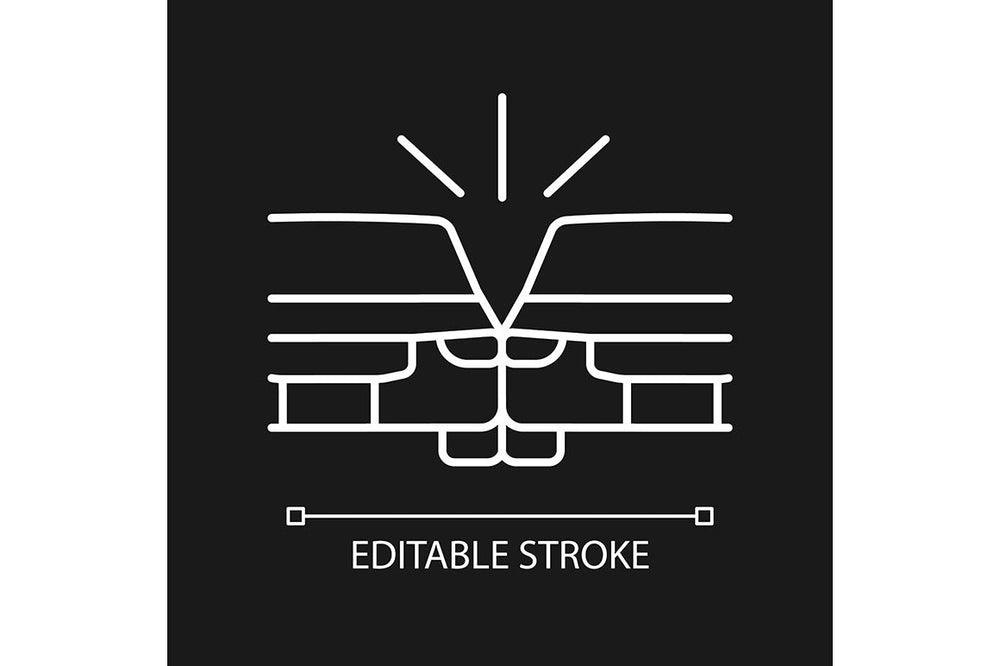 Car accident types linear icons set for dark and light mode