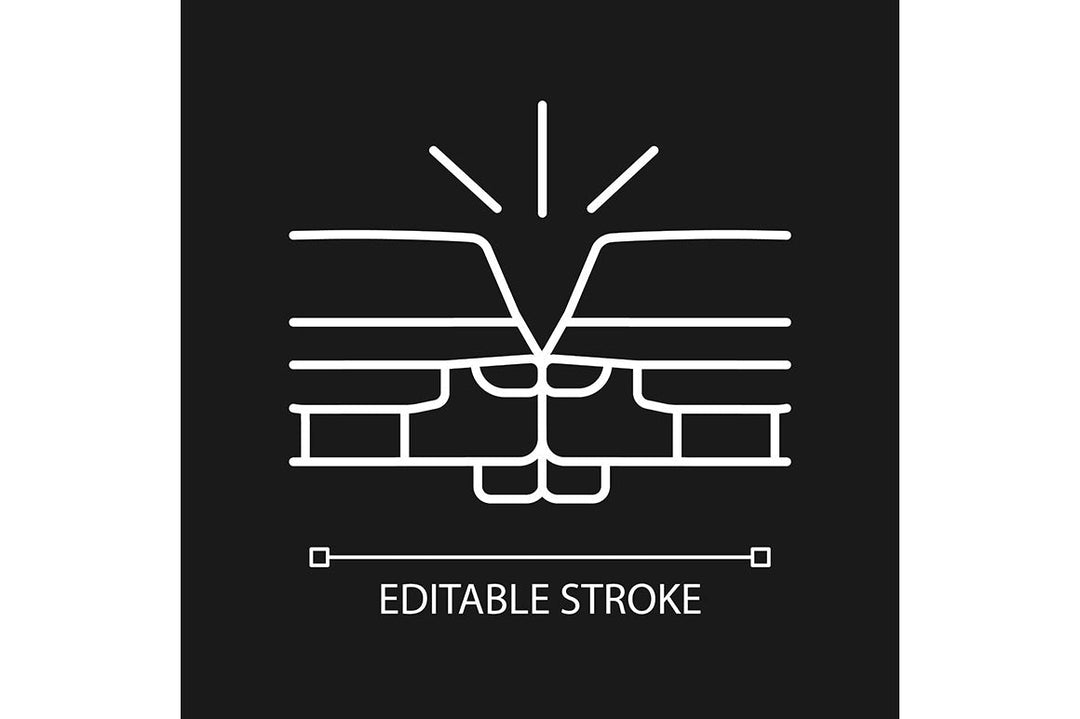 Car accident types linear icons set for dark and light mode