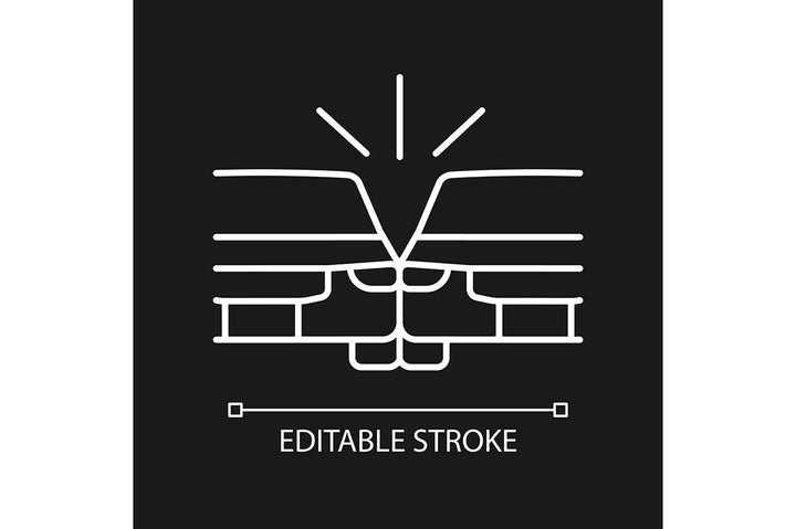 Car accident types linear icons set for dark and light mode
