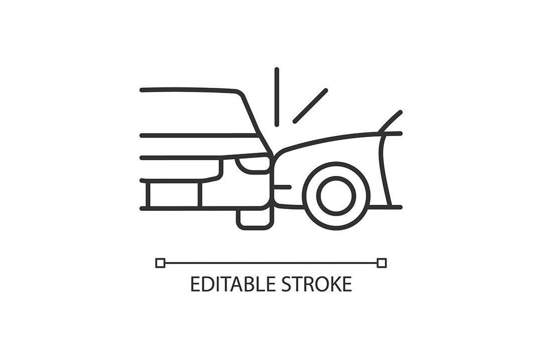 Car accident types linear icons set for dark and light mode