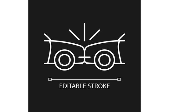 Car accident types linear icons set for dark and light mode