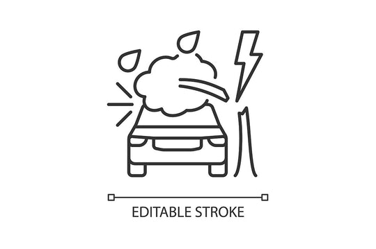 Car accident types linear icons set for dark and light mode