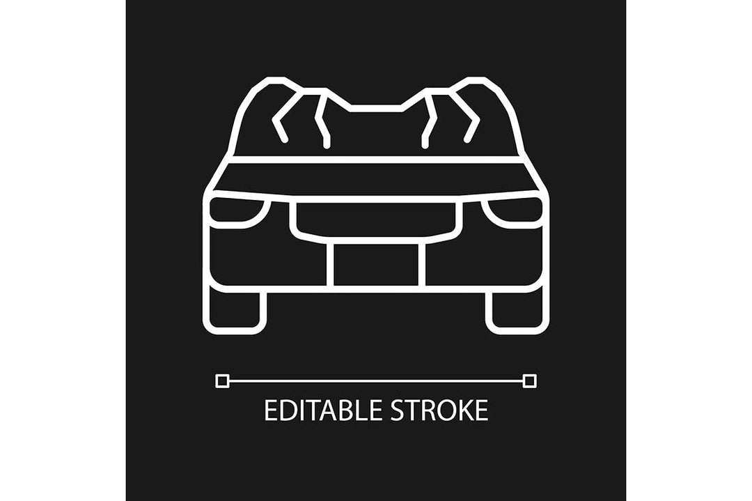 Car accident types linear icons set for dark and light mode