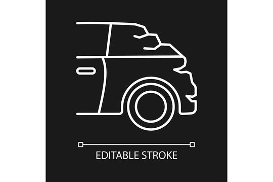 Car accident types linear icons set for dark and light mode
