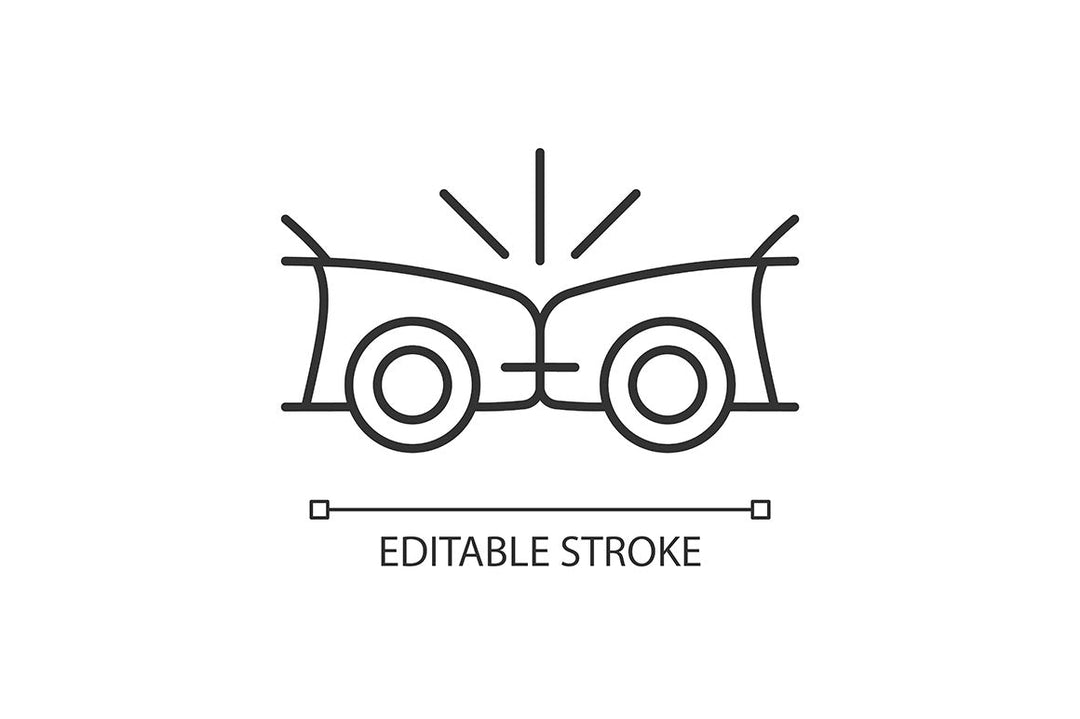 Car accident types linear icons set for dark and light mode