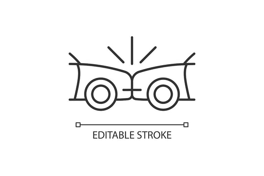 Car accident types linear icons set for dark and light mode