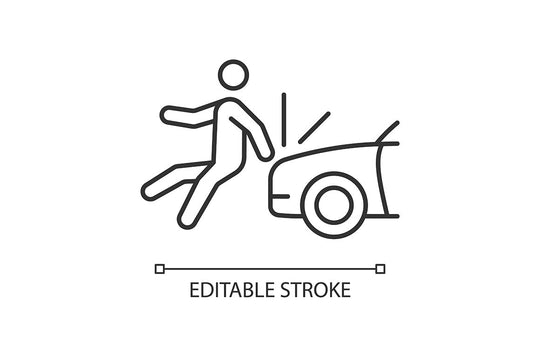 Car accident types linear icons set for dark and light mode