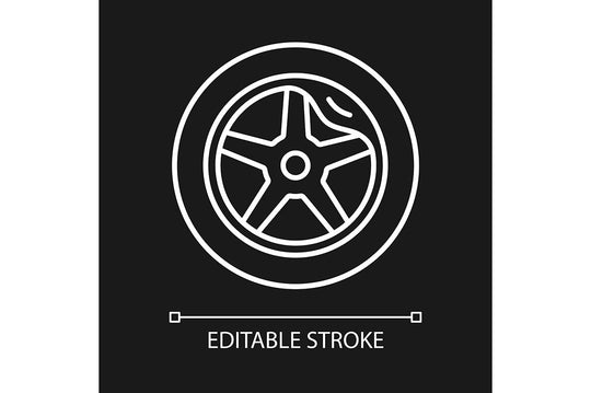 Car accident types linear icons set for dark and light mode
