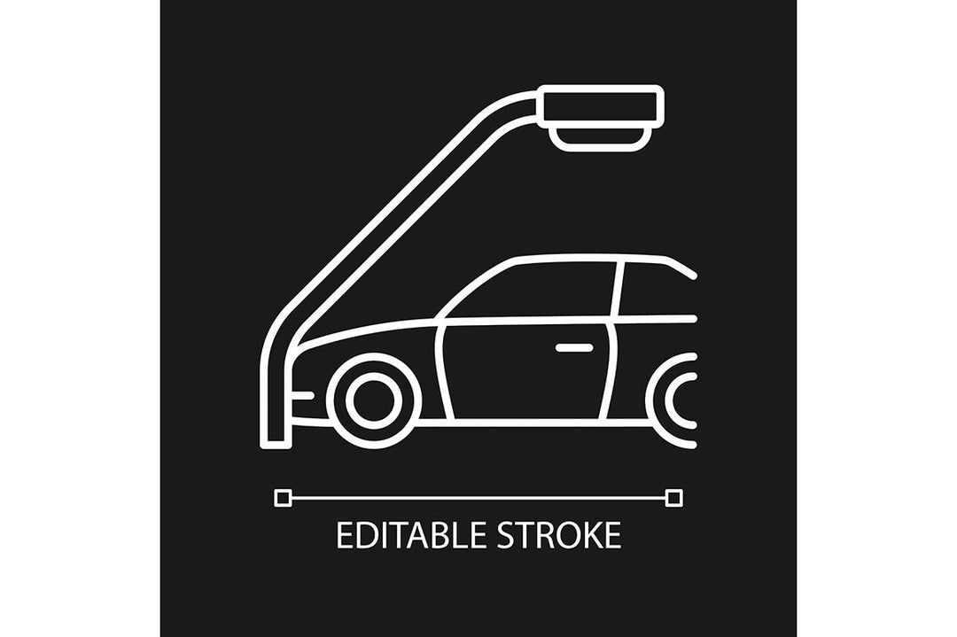 Car accident types linear icons set for dark and light mode