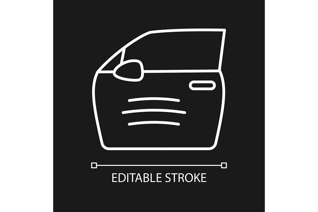 Car accident types linear icons set for dark and light mode
