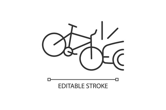 Car accident types linear icons set for dark and light mode