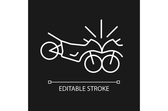Car accident types linear icons set for dark and light mode