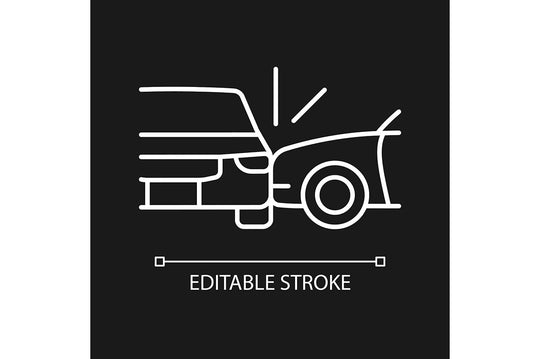 Car accident types linear icons set for dark and light mode