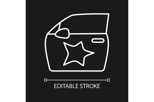 Car accident types linear icons set for dark and light mode