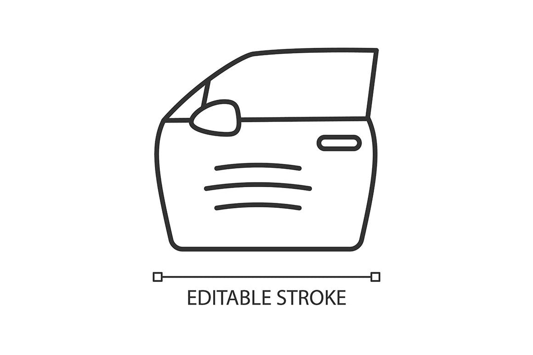 Car accident types linear icons set for dark and light mode