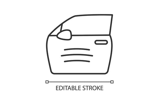 Car accident types linear icons set for dark and light mode