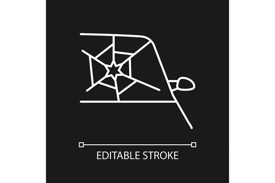 Car accident types linear icons set for dark and light mode