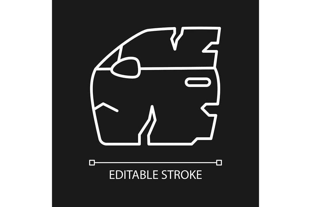 Car accident types linear icons set for dark and light mode
