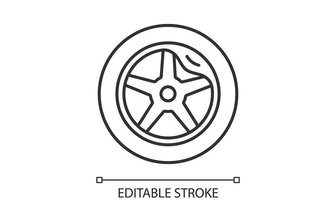 Car accident types linear icons set for dark and light mode