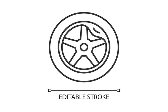 Car accident types linear icons set for dark and light mode