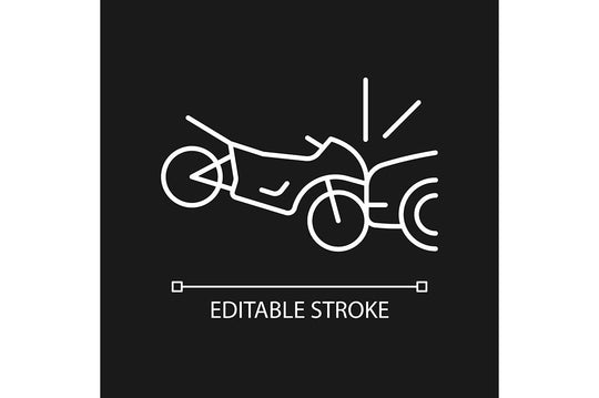 Car accident types linear icons set for dark and light mode